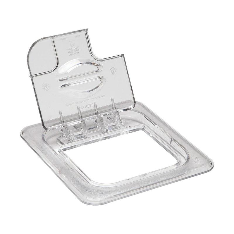 Cambro 60CWLN135 Camwear Notched Food Pan Flip Lid, Clear, 1/6 Size
