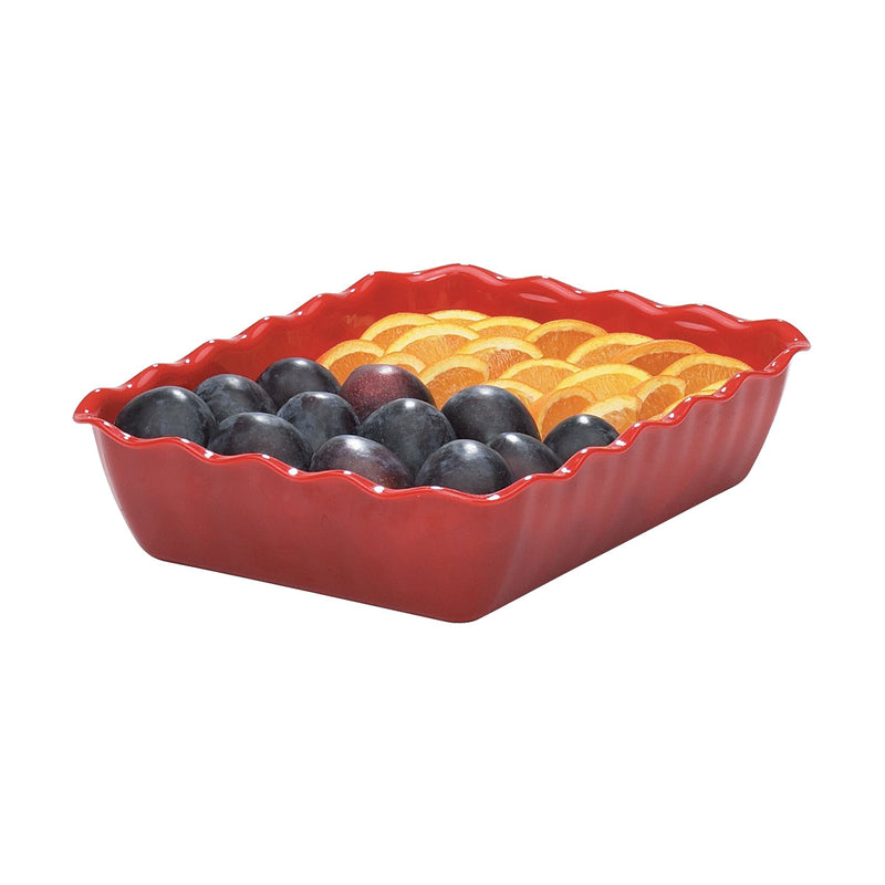 Cambro DC10404 Scalloped-Pattern Deli Crock, Red, 4.9 qt.