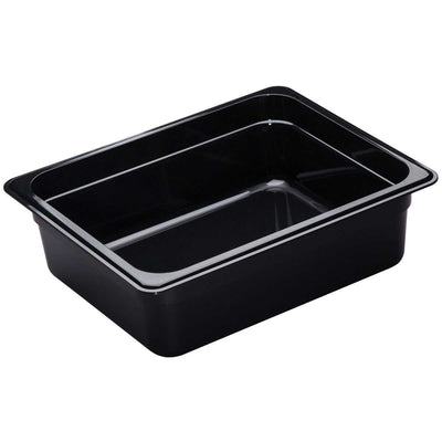 Cambro 24CW110 Camwear 1/2 Size Food Pan, Black, 4" Deep