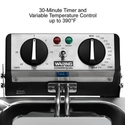 Waring WDF75RC Commercial Countertop Deep Fryer, Electric, 8.5 lb. cap.