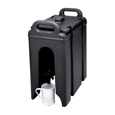 Cambro 250LCD110 Camtainer Beverage Dispenser, Black, 2.5 gal.