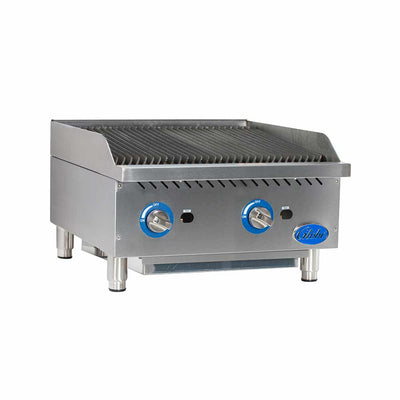 Globe GCB24G-CR Gas Countertop Charbroiler, Radiant, 2 Burners, 24"