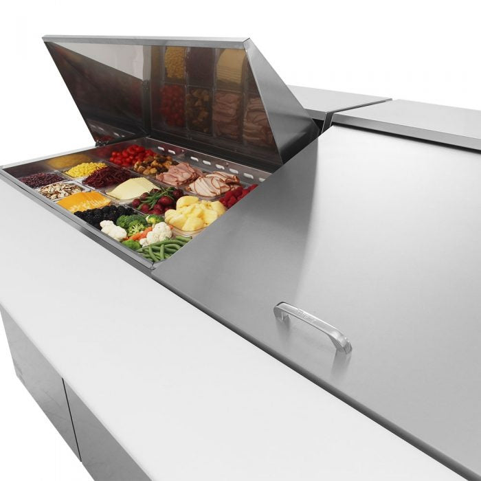 Turbo Air MST-72-30-N M3 Series Solid 3 Door Mega-Top Refrigerated Food Prep Table, 72"