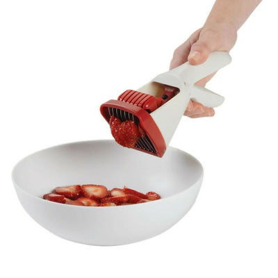 Taylor Chef'n 102-143-005 Strawberry Slicester, White & Red, 9"H x 3.5"W x 4"D