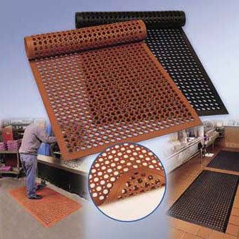 Cactus Mat 2530-C5 VIP Topdek Junior Rubber Floor Mat, Black, 3' x 5'
