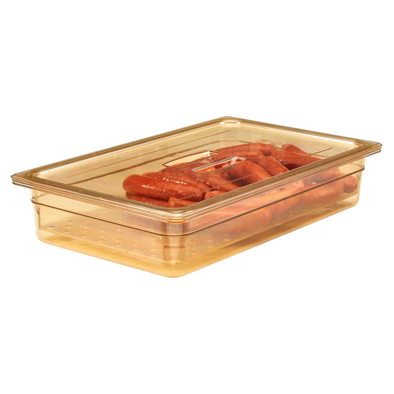 Cambro 10HPCH150 Amber H-Pan Lid w/ Handle, Full Size