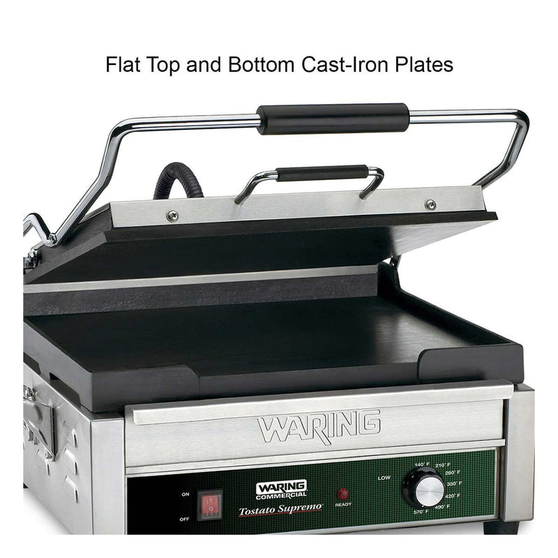 Waring WFG275 Full-Size Flat Toasting Grill, 14" x 14", 120V