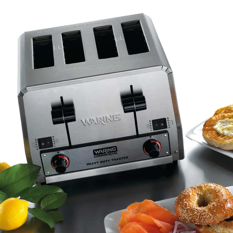 Waring WCT850RC 4-Slice Heavy-Duty Switchable Bagel/Toast Toaster, 120V