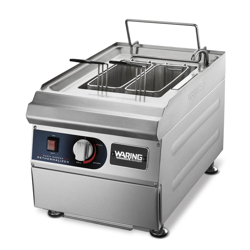Waring WPC100 Pasta Cooker/Rethermalizer with 2 Rectangular and 4 Round Baskets