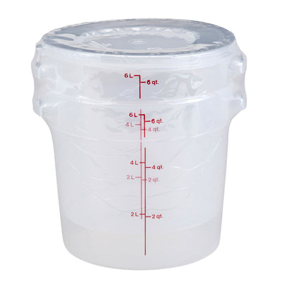 Cambro RFS6PPSW2190 Round Food Storage Container & Covers, Translucent, 6 qt., Pack of 2