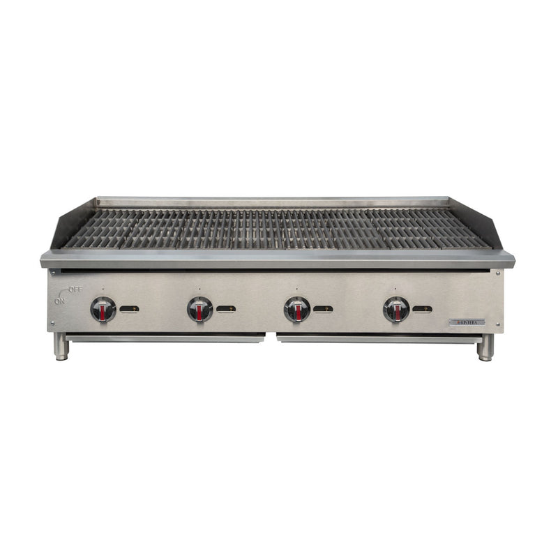 Kintera KCBR48 Gas Economy Countertop Charbroiler, Radiant, 4 Burners, 48"