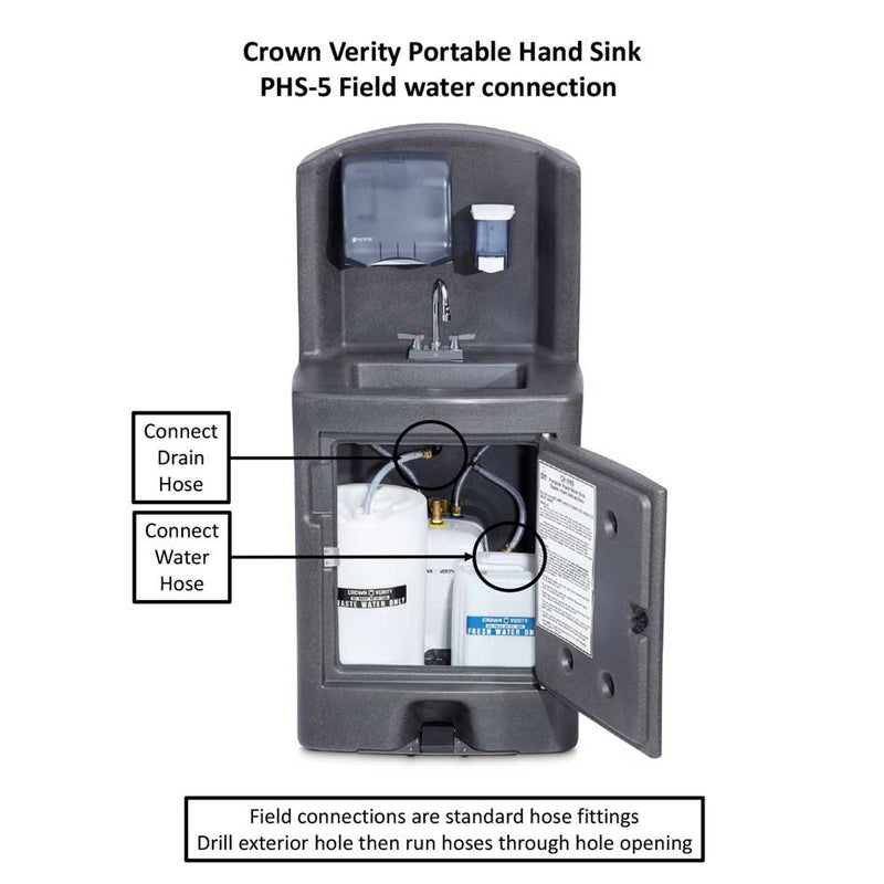 Crown Verity CV-PHS-5C Portable Hand Sink, Cold Water, 30 x 27-3/8 x 62