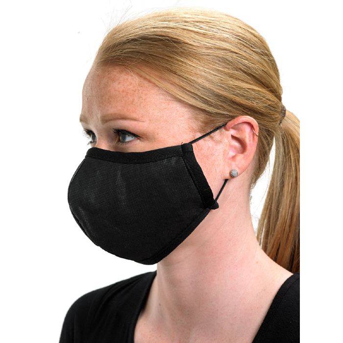 Mercer M69010BK Anatomical Protective Face Mask, Black, 8-1/2"