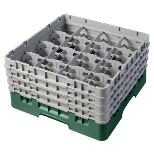 Cambro 16S800119 Camrack Extra Tall Glass Rack, Sherwood Green, 16 Compartment