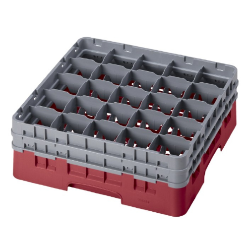 Cambro 25S534416 Camrack Glass Rack, Cranberry, 25 Compartment