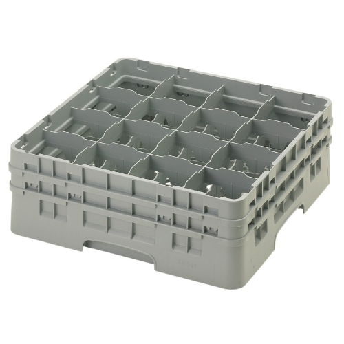 Cambro 16S534151 Camrack Glass Rack, Soft Gray, 16 Compartment