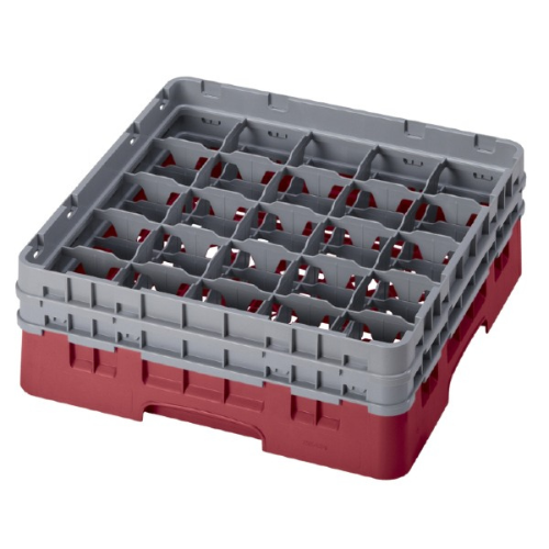 Cambro 25S434416 Camrack Glass Rack, Cranberry, 25 Compartment