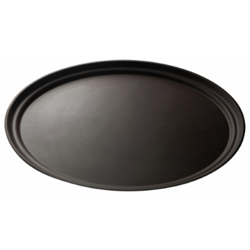 The Cambro 2500CT138 Camtread Oval Server Tray, Tavern Tan, 23-1/8" x 19-1/4", Case of 6