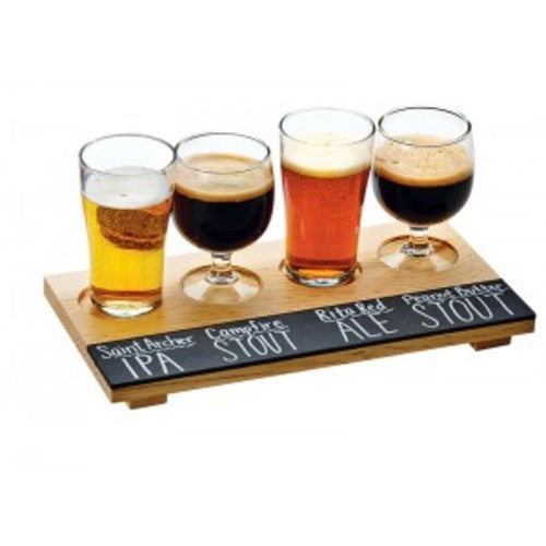 Cal-Mil 2063 Madera Write-On Beer Tasting Board, Natural Wood, 12" x 6"
