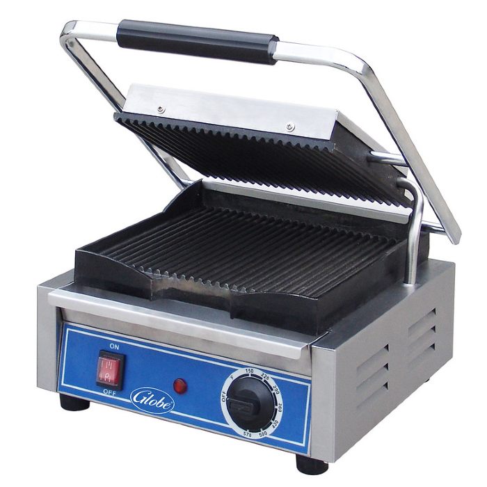 Globe GPG10 Bistro Grooved Plate Panini Grill