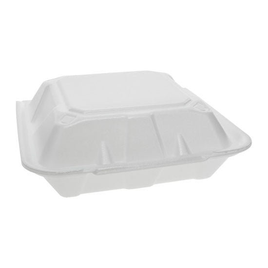 Vented Foam 1-Compartment Takeout Container, 9" x 9" x 3", Case of 150