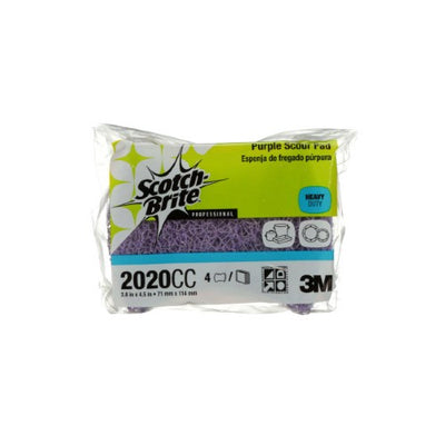 3M 2020CC ScotchBrite Purple Scouring Pad, 2.8" x 4.5", Case of 10