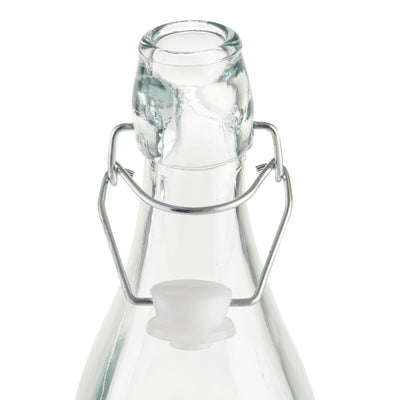 Tablecraft RSB33 Cash & Carry Prima Glass Re-sealable Bottle, 34 oz.