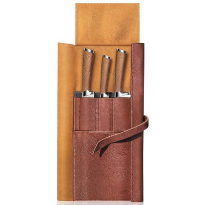 Cangshan 59939 H1 Series Leather Knife Roll Set with 3 Knives