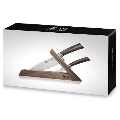 Cangshan 1021356 TA Series Knife Block Set, 2 Knives with Block, Walnut Handle