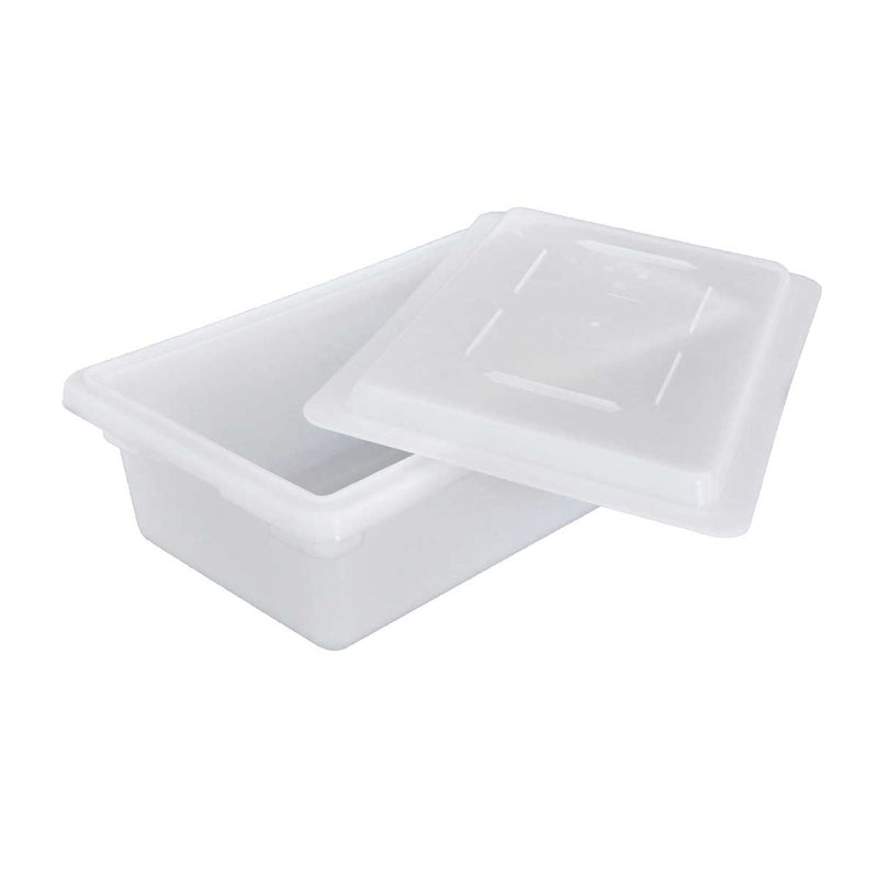 Cambro 1218CP148 Poly 1/2 Size Flat Food Box Lid, White, 18" x 12"