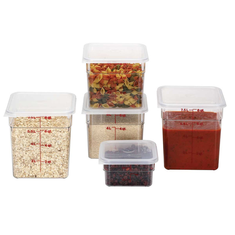 Culinary Essentials by Cambro 6SFSCW135 CamSquare Camwear Storage Container, Clear, 6 qt.