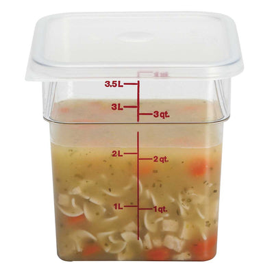 Culinary Essentials by Cambro 4SFSCW135 CamSquare Camwear Storage Container, Clear, 4 qt.