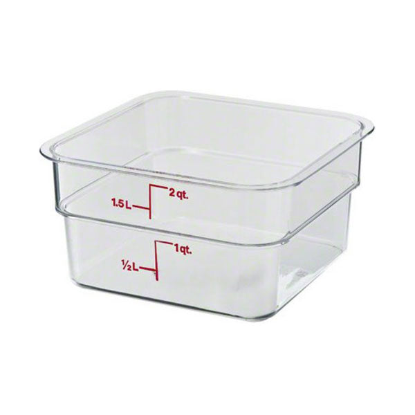 Culinary Essentials by Cambro 2SFSCW135 CamSquare Camwear Storage Container, Clear, 2 qt.