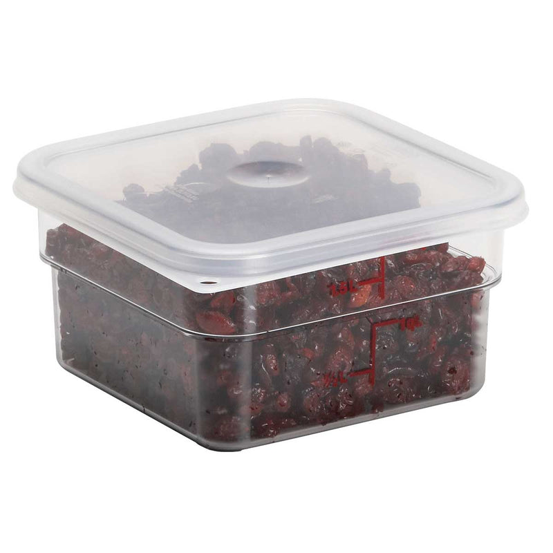 Culinary Essentials by Cambro 2SFSCW135 CamSquare Camwear Storage Container, Clear, 2 qt.