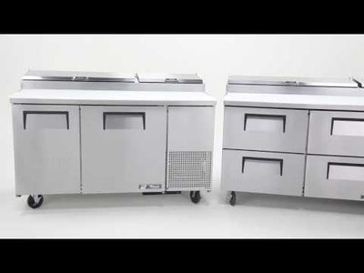 True TPP-AT2-93-HC Solid 3 Door Refrigerated Pizza Prep Table, 93"