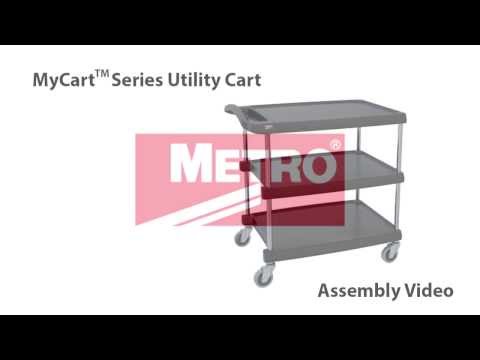 Metro MY2636-35BL MyCart Series Utility / Bus Cart, 3-shelves, Black