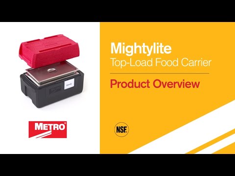 Metro ML180 Mightylite Flat Lid Top-Loader Food Carrier, 3 Pans, Red