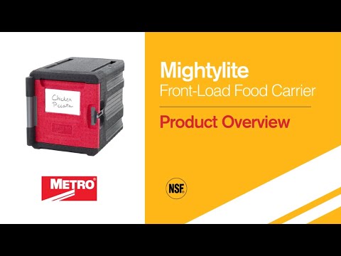 Metro ML180 Mightylite Flat Lid Top-Loader Food Carrier, 3 Pans, Red