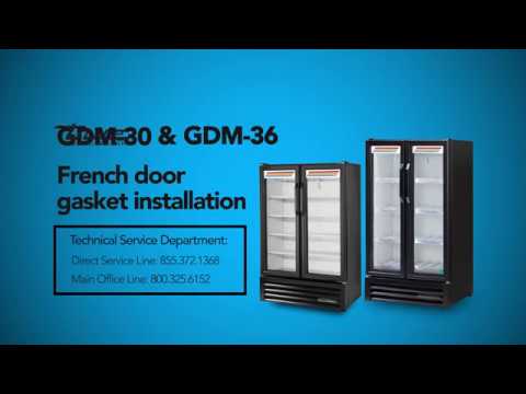 True GDM-72-LD Three Section Glass Door Refrigerated Merchandiser, Black