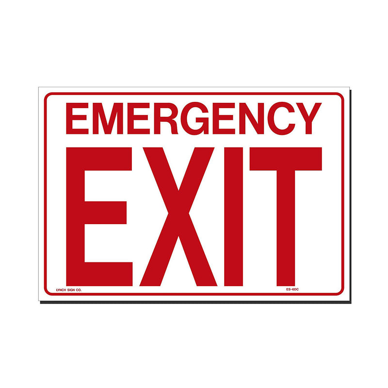 "Emergency Exit" Sign, 14" x 10"