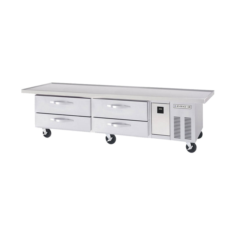 Beverage Air WTRCS84HC-96 Four-Drawer Refrigerated Chef Base, Drip Guard Edge, 96"