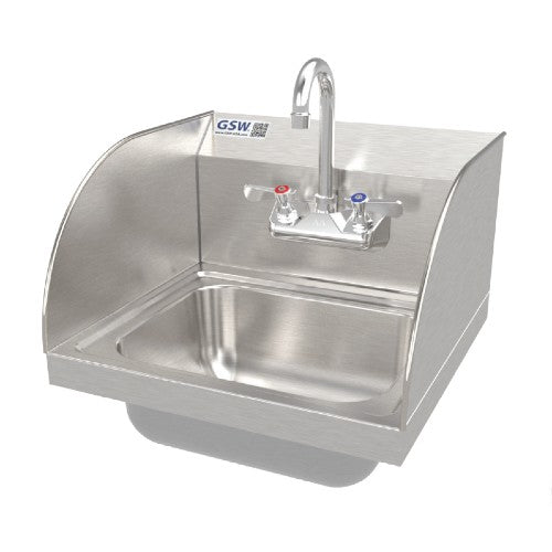 GSW HS-1615S-N Hand Sink, Wall Mount w/ Gooseneck Faucet, 16