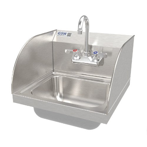 GSW HS-1615S-N Hand Sink, Wall Mount w/ Gooseneck Faucet, 16" x 15"