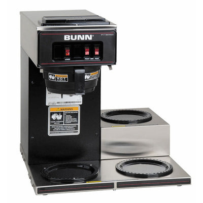 Bunn 13300.0013 VP17-3 & Pourover Coffee Brewer w/ 3 Warmers, Black, 3.8 gallons