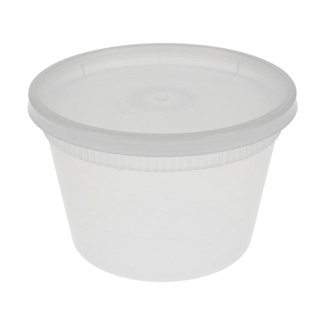 Deli Cup Container w/ Lid, Clear, 16 oz., Case of 240