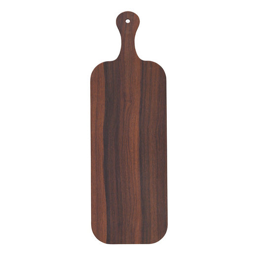 Arcata 922414 Melamine Rectangular Serving Board w/ Handle, Wood Finish, 24" x 8"