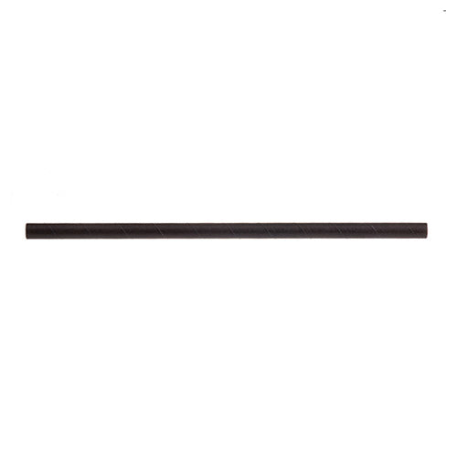 Tablecraft 100133 Wrapped Paper Straws, 7-3/4", Black, Pack of 500