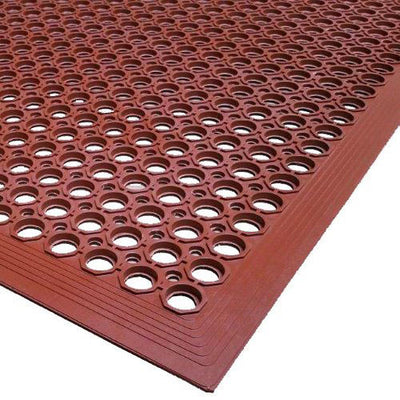Cactus Mat 2530-R5 VIP Topdek Junior Rubber Floor Mat, Red, 3' x 5'