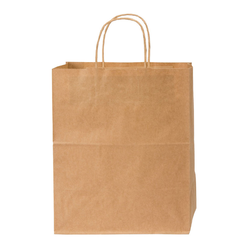 Bistro Kraft Handle Shopper Bag, 10" x 6-3/4" x 12", Pack of 20