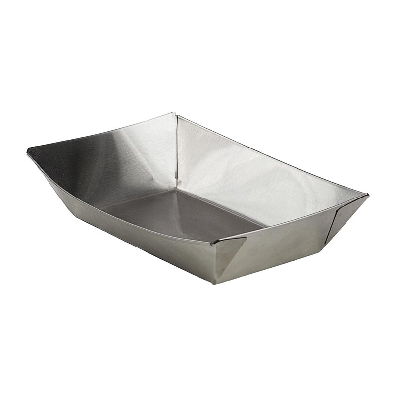 GET Melamine 4-80888 Stainless Steel Boat Tray, 9-1/2" x 6"